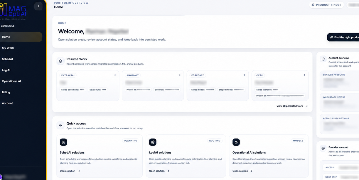 Pro Console sidebar navigation showing product, billing, and account entry points.