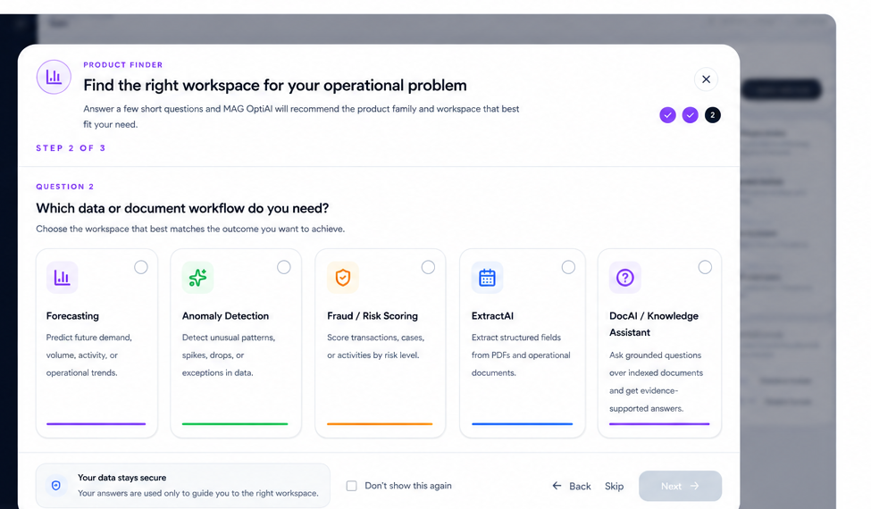 Product Finder follow-up question for operational data and document workflows.