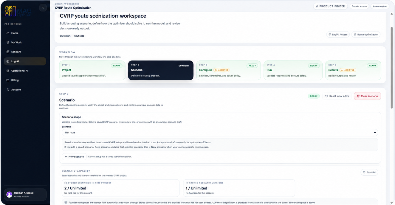 Product workspace with Configure step available in the workflow.