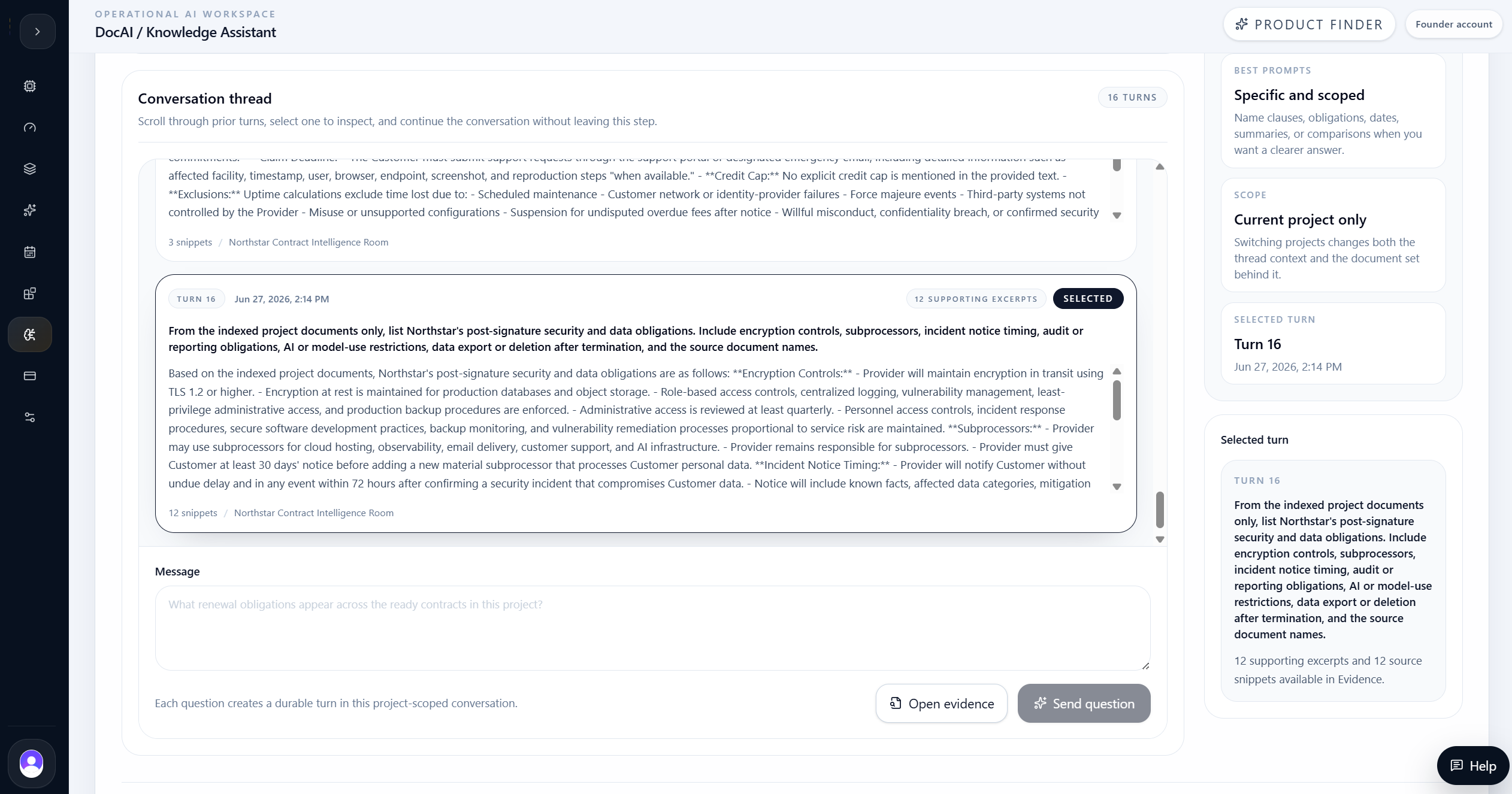 DocAI DPA answer listing security, data, AI-use, audit, and deletion obligations.