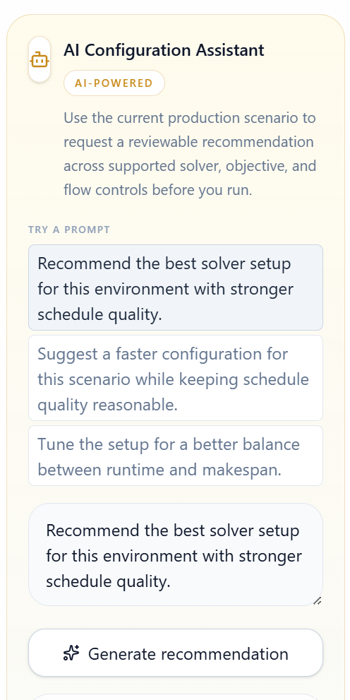 AI Configuration Assistant prompt examples