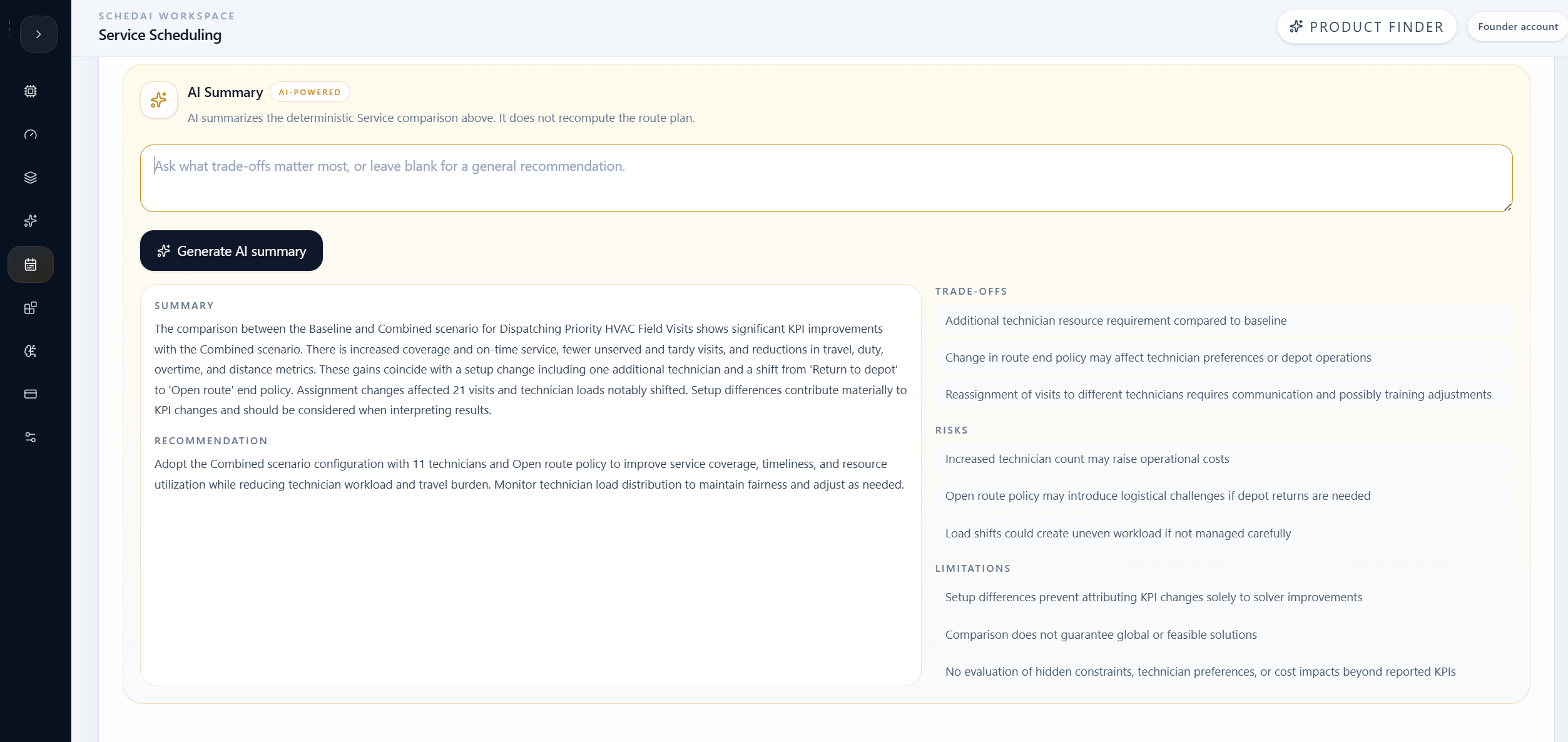 Service AI Compare AI Summary